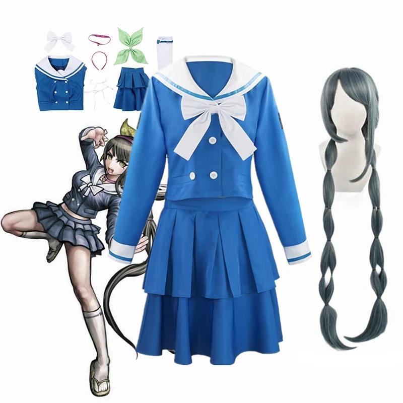 

Костюм для косплея школьного костюма «Danganronpa V3: Killing Harmony», форма Jk, хабашира тенко, Милая Короткая юбка с бантом, парик для косплея, двойной хв...