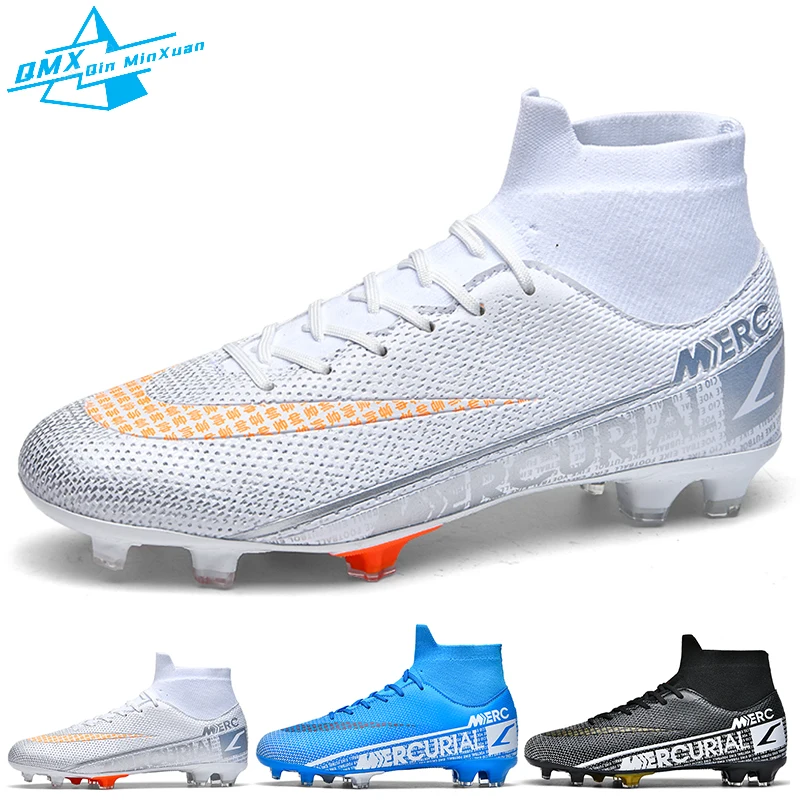 FG/TF Soccer Shoes Men Hot Sale Professional Lightweight Non-slip Outdoor Football Boots High Ankle Cleats Grass Soccer Sneakers