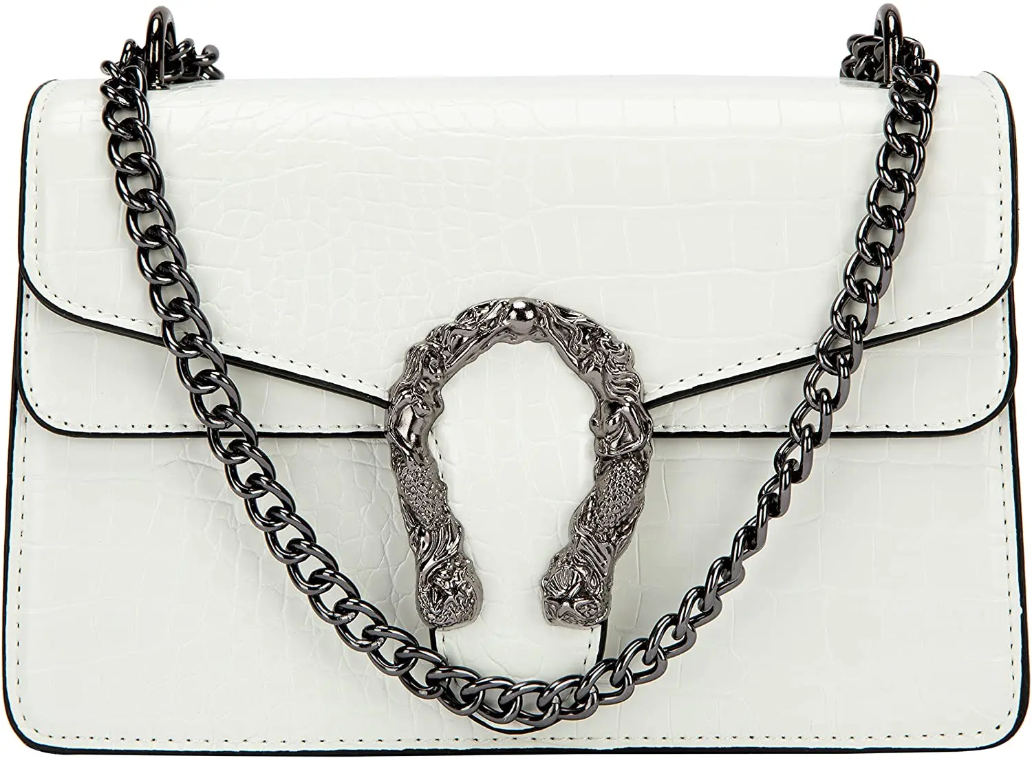 

Trendy Chain Strap Crossbody Bag For Women Luxurious Snakeskin-Print Leather Shoulder Pursel Ladies Evening Handbag Satchel