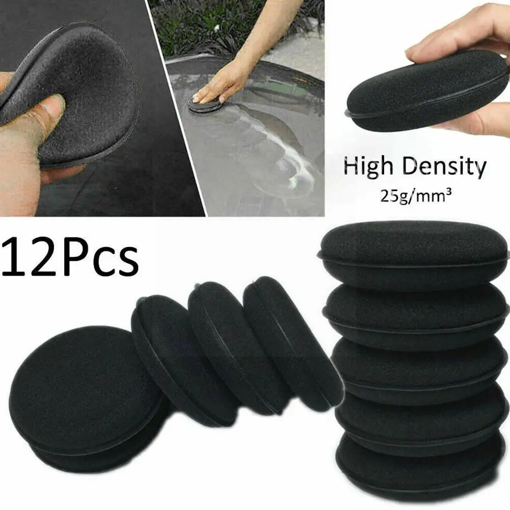 

12PCS Car Waxing Polish Foam Sponge Wax Applicator Foam Density Kit Pads Cleaning Ultra High Sponges Thick Detailing C2Q6
