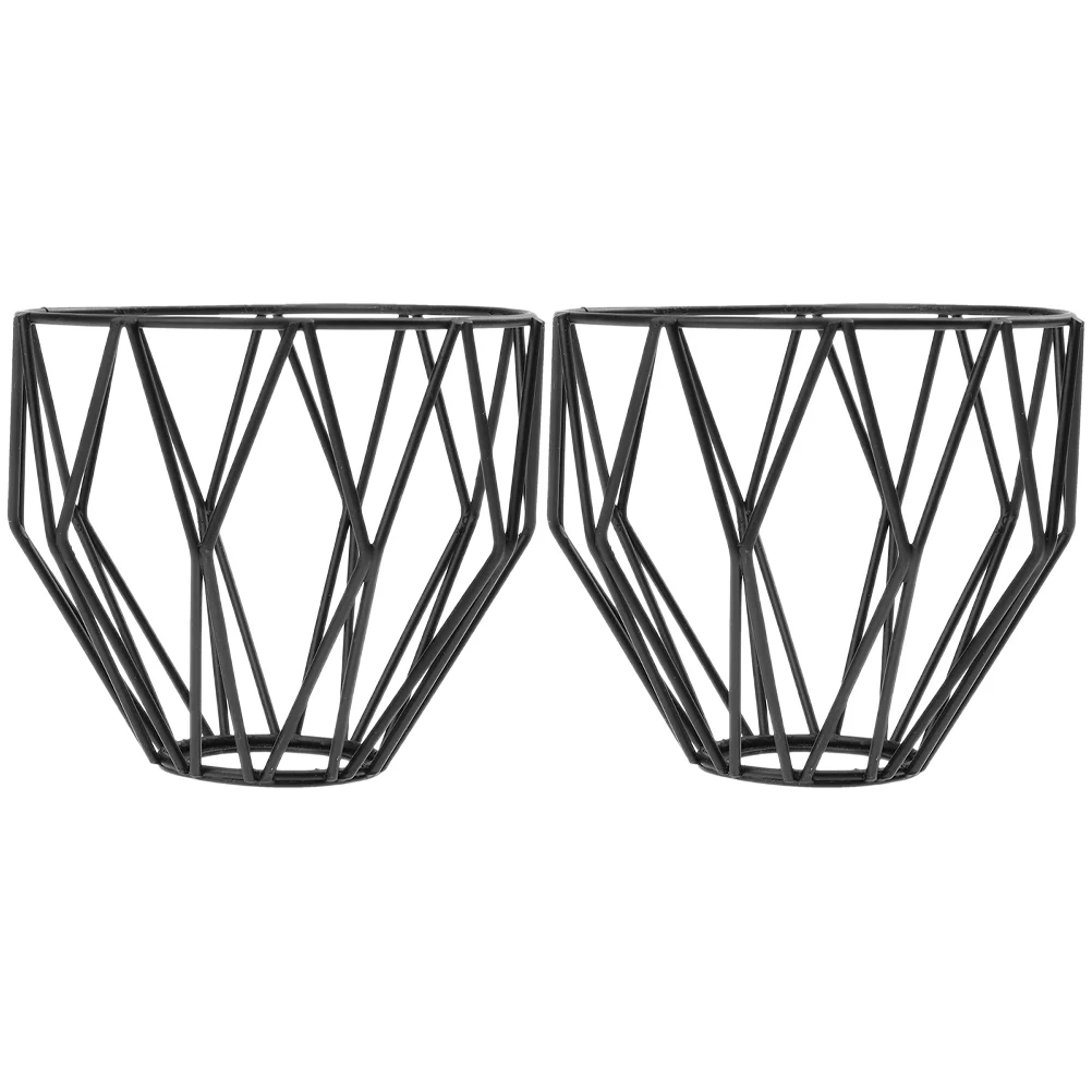 

2 Pcs House Fan Lampshade Light Bulb Protective Frame Lampshades Pendant Wrought Iron Home
