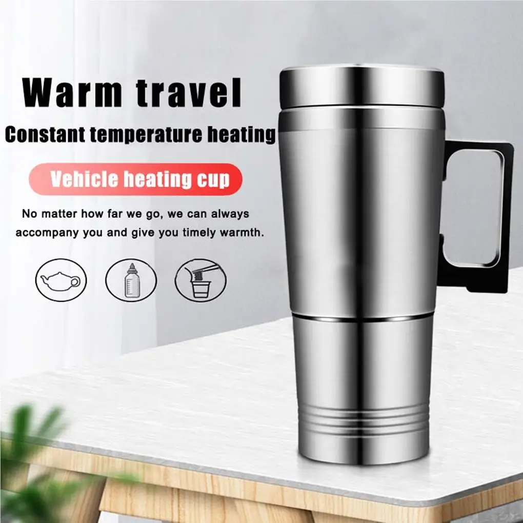 

Stainless Steel Car Heating Cup Handheld Heated Mug Insulated Electric Kettle vacuum Flask Water Heater Milk Bottle