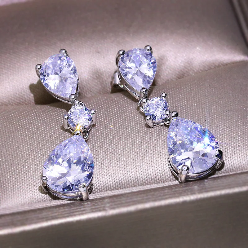 

Женские длинные серьги-капельки с кристаллами, большие висячие серьги для невесты, свадебные украшения, 2022