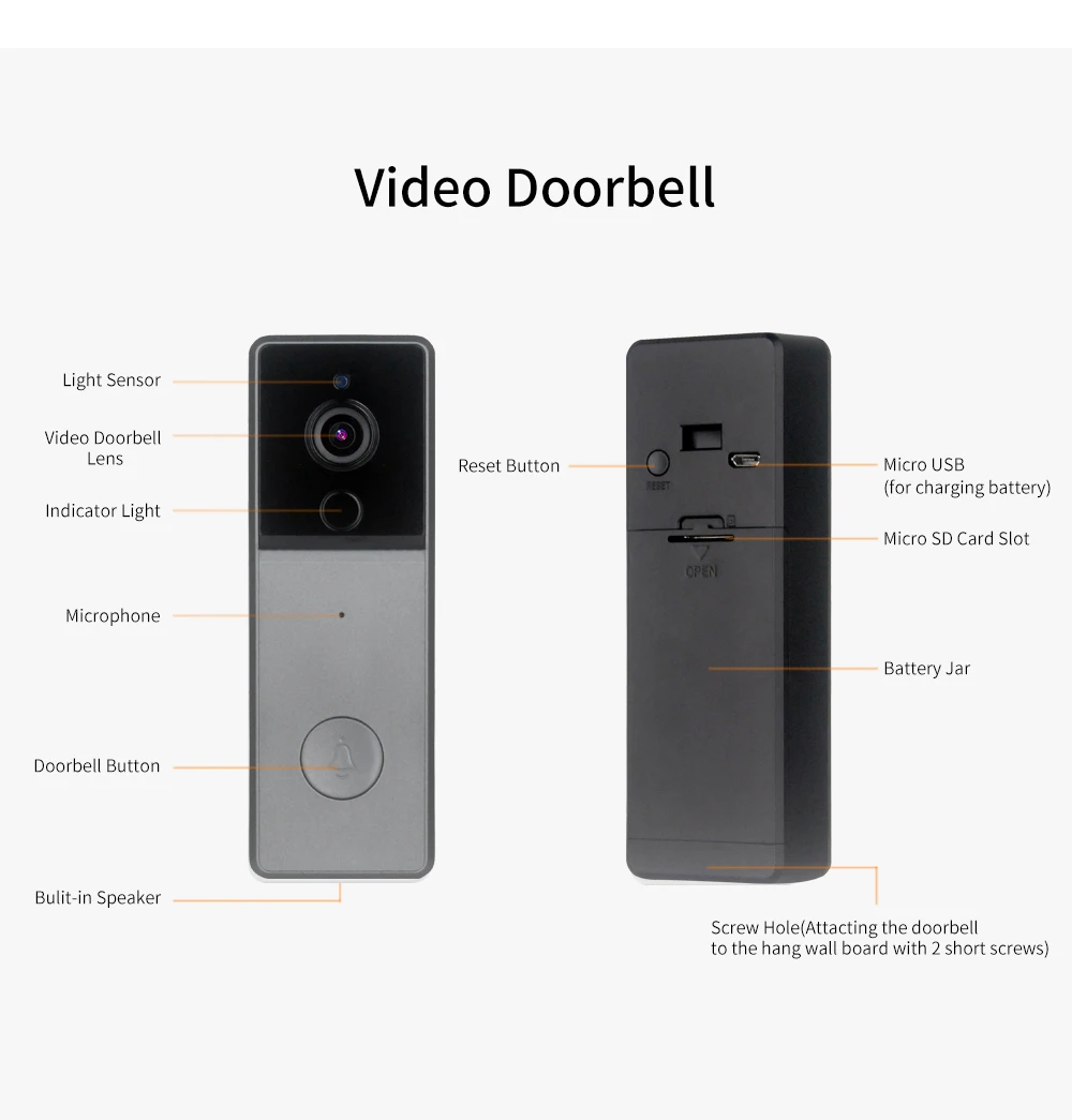 Ostaniot 1080P HD Video Doorbell&Trumpet Tuya WiFi Outdoor Waterproof Doorbell Visual Intercom Home Security Camera Night Vision enlarge