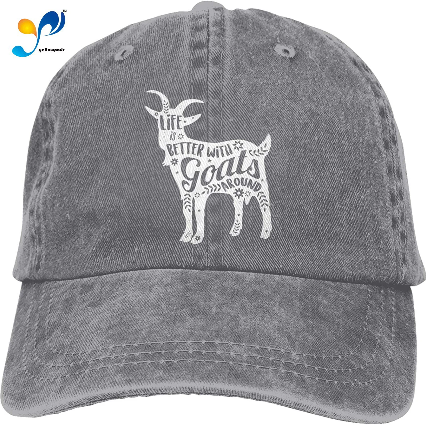 

Hhill Swater Life Is Better With Goats Around Unisex Fashion Cotton Adjustable Baseball Cap Cowboy Hat Caps Hats For Women