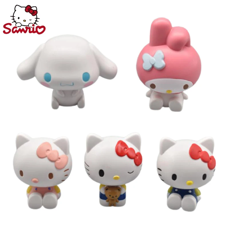 

Sanrio Anime Figure My Melody Cinnamoroll Kitty Kawaii Doll Action Figures Japanese Decorative Ornament Toys Gifts for Children