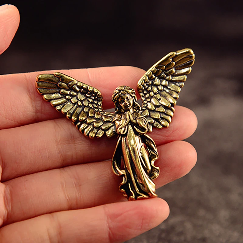Винтажные латунные статуэтки благословенного ангела-хранителя миниатюрные