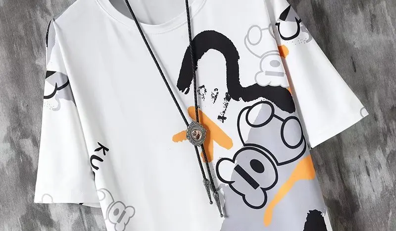 Men Short Sets 2023 Summer Harajuku T-shirt and Shorts Two Piece Set Fashion Casual Outfit Set Short Sleeve Male Tracksuit 5XL