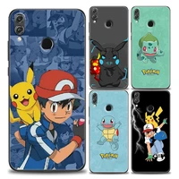 japanese anime pikachu phone case for honor 8x 9s 9a 9c 9x lite play 9a 50 10 20 30 pro 30i 20s6 15 silicone case pikachu
