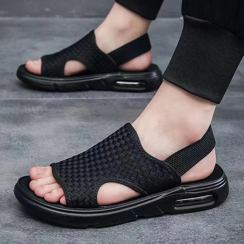 

Summer Shoes Men Beach Sandals for Man Thick Sole Fashion Soft Comfortable Casual Black Shoes Mens Sandals Nonslip Male Footwear