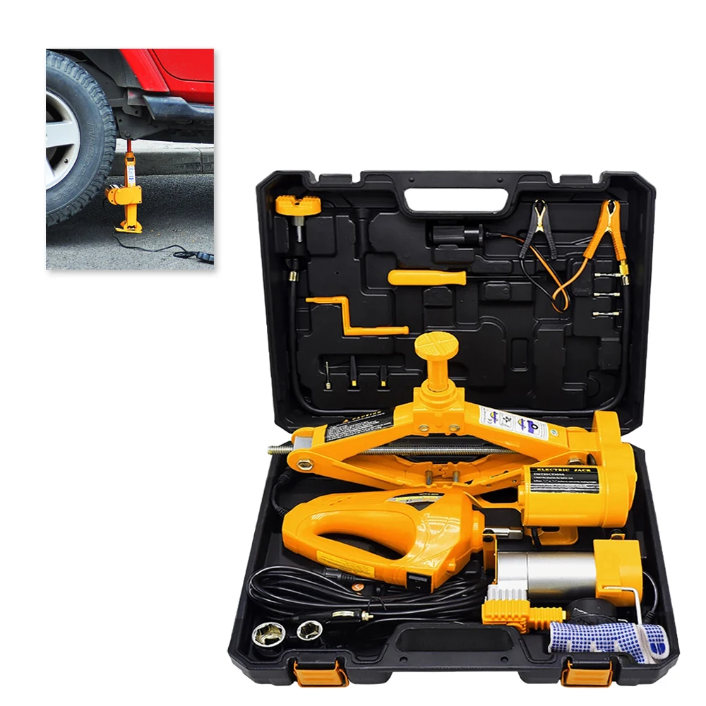3Ton Electric Car Jack 12V Automotive Lifting with Impact Wrench Scissor Jacks Lift For Car Emergency Repair Tools