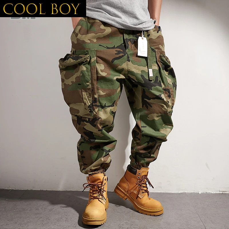 

J BOYS Boutique American Outdoor Function Camouflage Military Tactical Cargo Pants Men Trousers Japanese Harajuku High Quality B