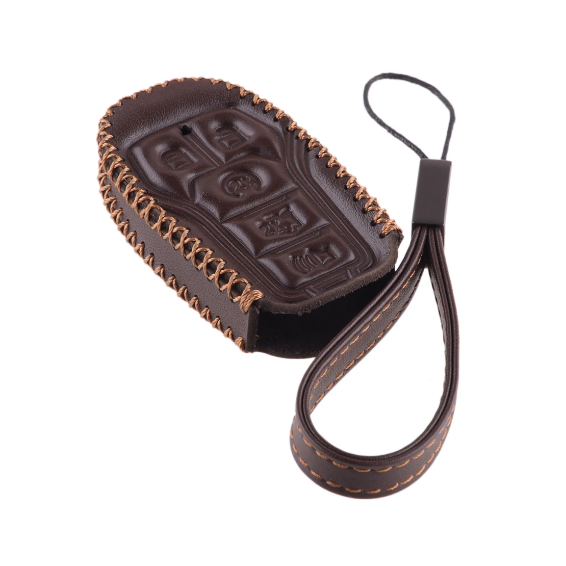 

Car Brown Leather Remote Key Fob Case Cover Shell Fit for Ford Fusion Explorer Mustang Edge F-150 Mondeo Lincoln MKZ MKC MKX
