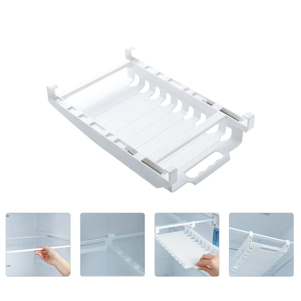 

1Pc Preservation Bag Shelf Fridge Track Rack Stretchable Storage Rack for Kitchen Freezer