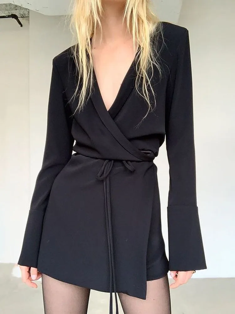 

Cover Finger Long Sleeve Women's Female Dress Woman for New Year 2022 Spring White Sexy Party Elegant Mini Dresses with Belt