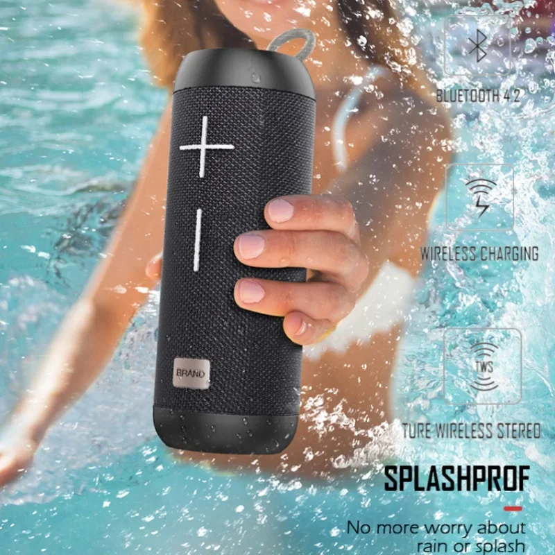 Беспроводной цилиндрический стерео портативный тканевый водонепроницаемый