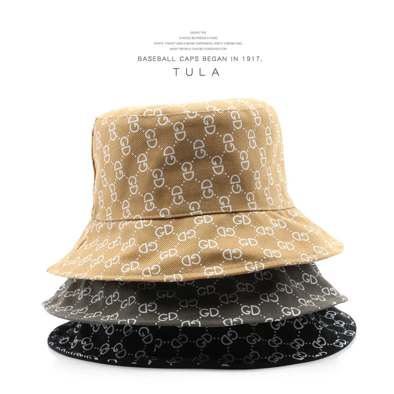 

2022 Spring New Korean Style Japanese Style Fashion Personalized Casual GD Letter Print Sunshade Women's Fisherman Hat