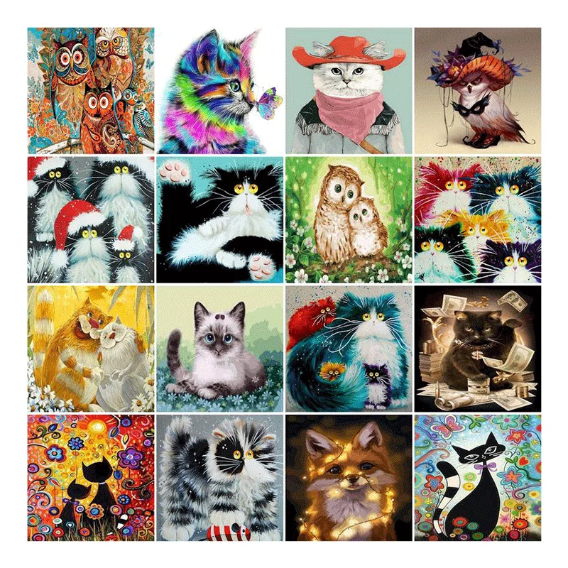 

Картина по номерам с изображением кота SDOYUNO, животное, холст, Наборы для творчества для взрослых, рамка, акриловая краска, краска по номерам, ...