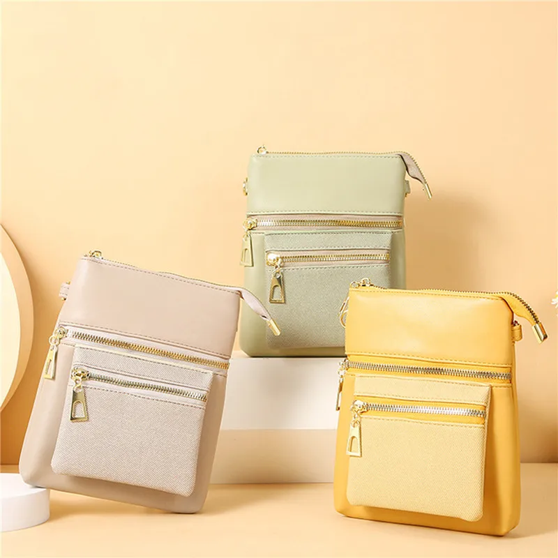 

Women PU Leather Messenger Bag Casual Waterproof Zipper Pocket Handbag Fashion Tote Bag Travel Female Crossbody Bag Card Bag