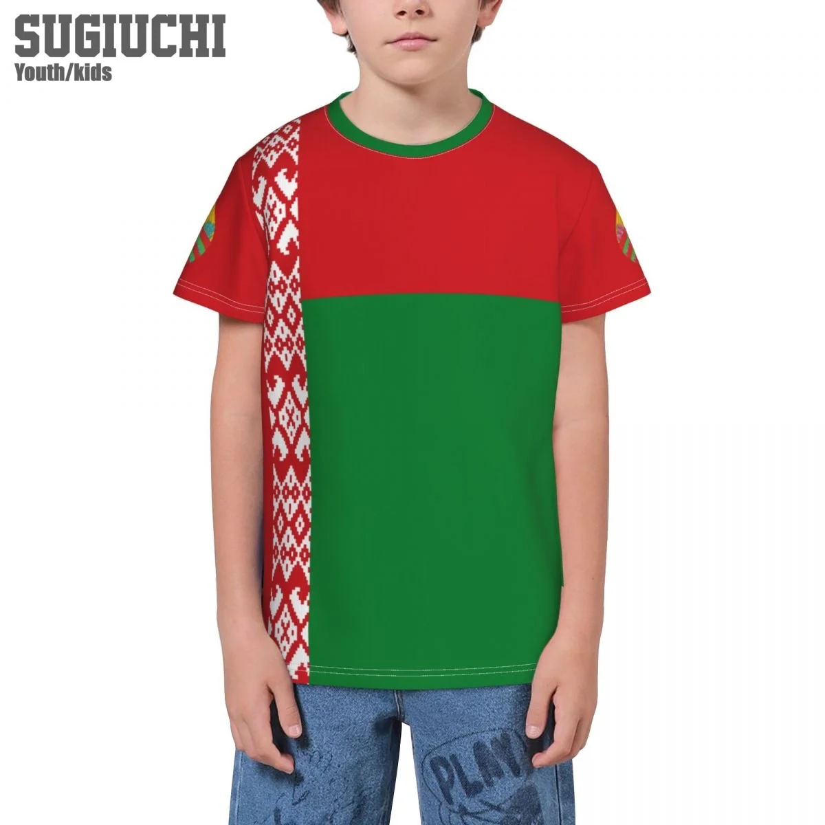 Пользовательское имя номер флаг Беларусь эмблема 3D футболки для детей