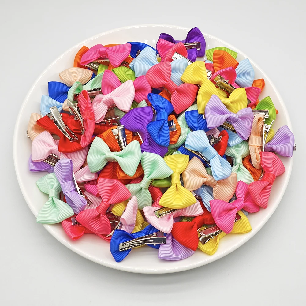 Заколка для волос с ленточным бантом собак 100 шт./лот бант домашних животных