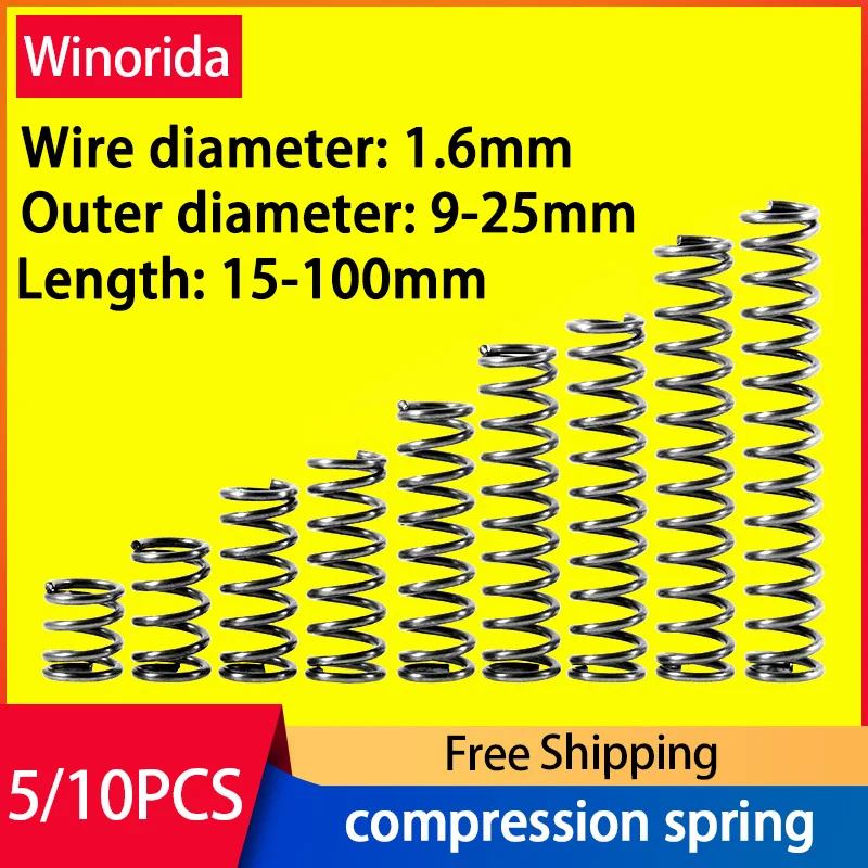 

Стальная компрессионная пружина 1,6 мм x 9-25 мм