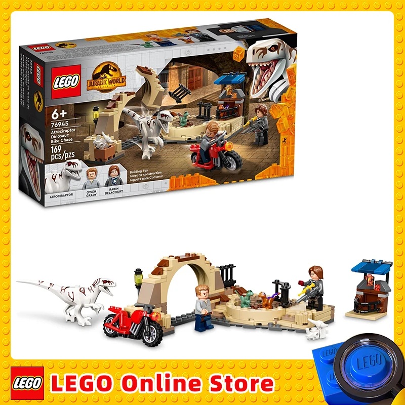 

LEGO & Jurassic World Dominion Atrociraptor Dinosaur: Bike Chase 76945 Building Toy Set for Kids Birthday Gift (167 Pieces)