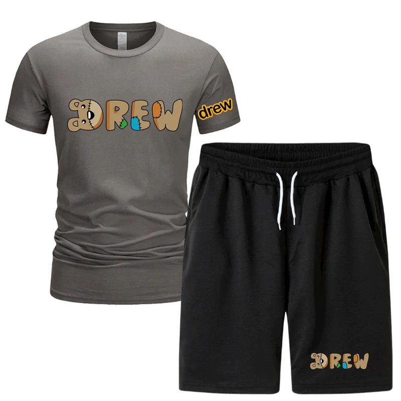 

New Summer Cotton Basketball 2piece T-shirts+Shorts O-Neck Short Sleeve Tshirt Casual Harajuku Brand Casual Men's Suit S-XXL
