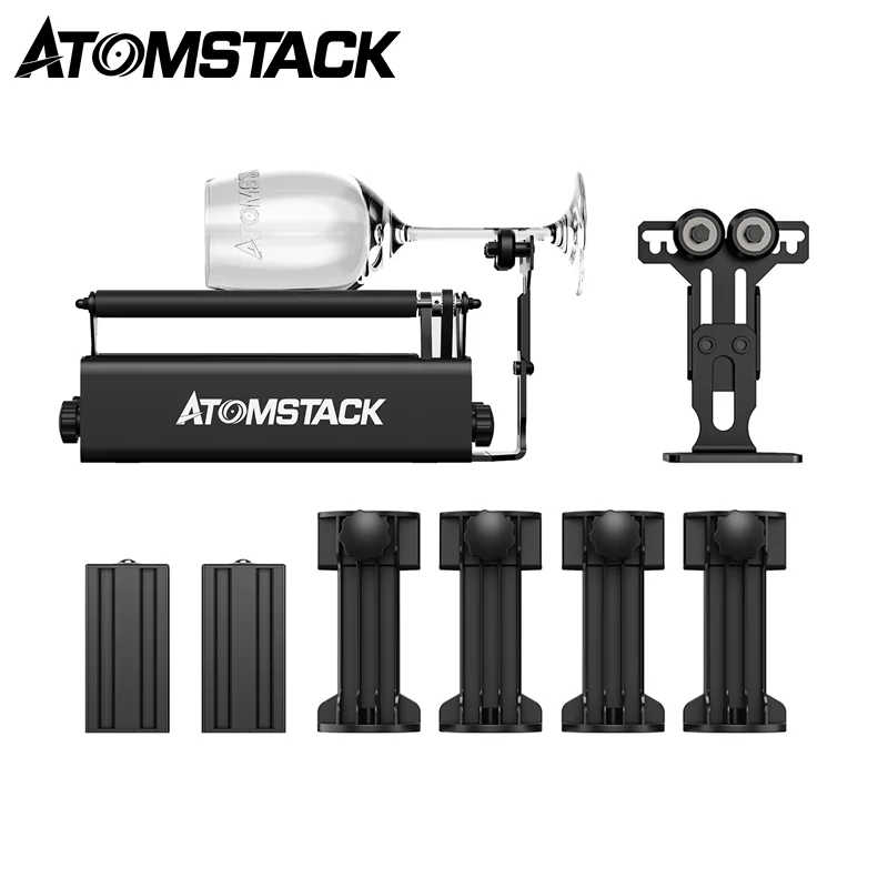 

ATOMSTACK R3 Pro 24W Laser Engraving Axis Rotary Roller Device 360° Part For CNC Router Engraver Cylindrical Round Objects Cans