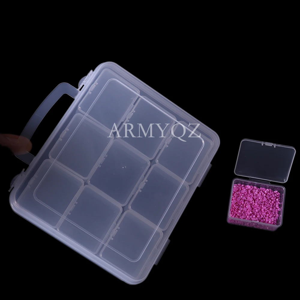 

9/18/27 ячеек 5D «сделай сам», коробка для алмазной живописи, шкатулка для украшений, органайзер для украшений с вышивкой, кристаллами, бусинами,...