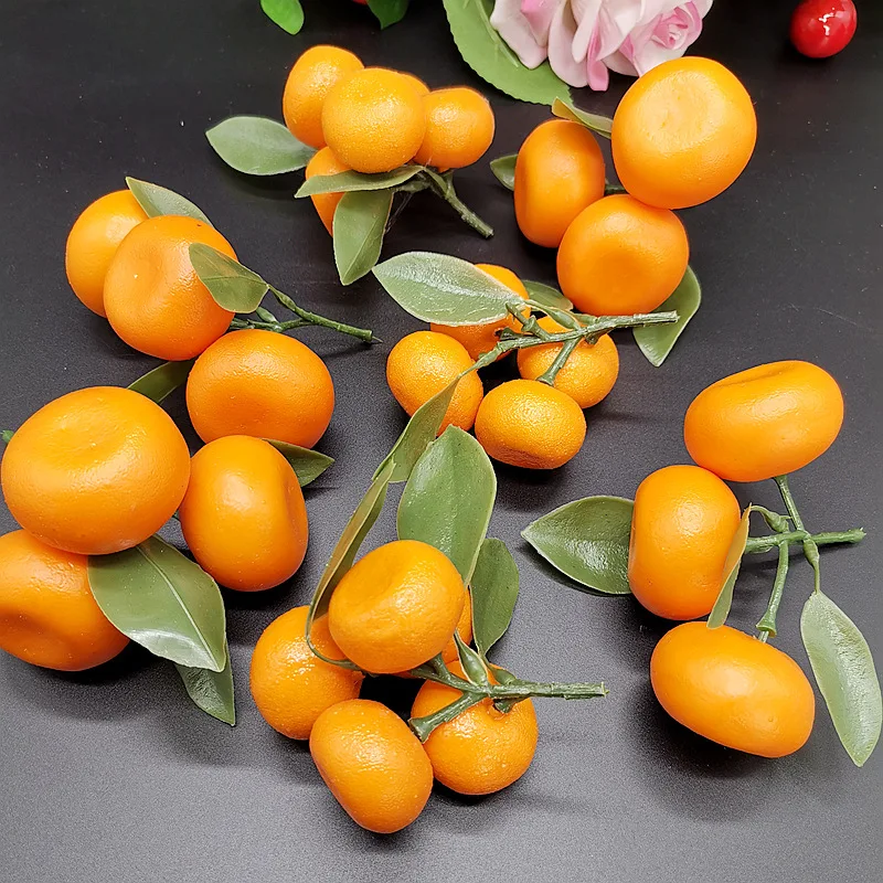 

3/5/6 Heads Artificial Tangerine Oranges Foam Fake Fruit Kitchen Restaurant Food Display For Home Party Decor Props