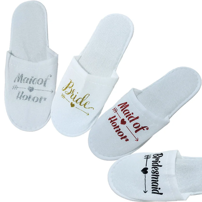 

Team Bride To Be Bridesmaid Gold Spa Soft Slippers for Bridal Shower Hen Night Bachelorette Wedding Decorations Party Supplies