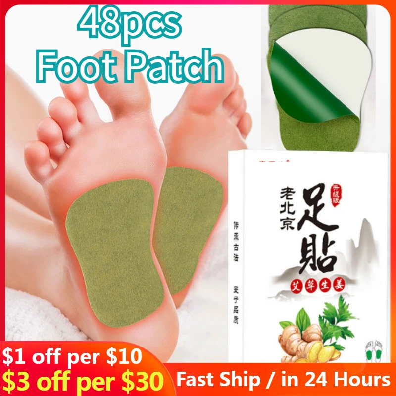 

16/36/48pcs Detoxification Wormwood Foot Patch Pain Relieving Plaster Relieve Foot Stress Help Sleeping Body Health Care Pad