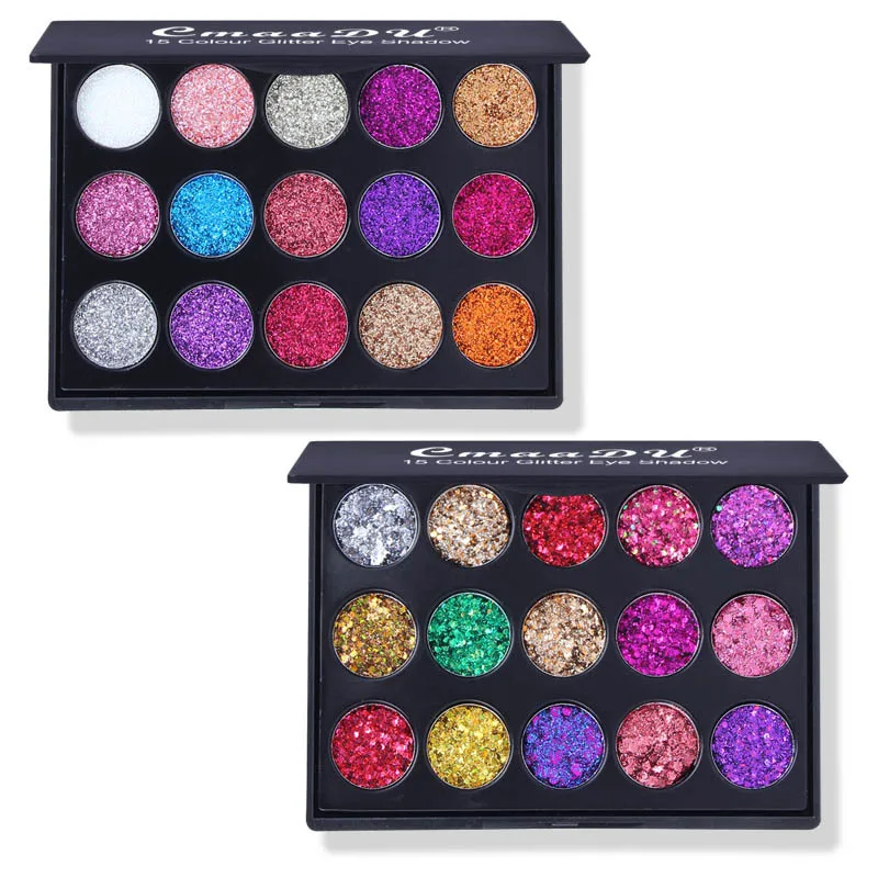 

15 Color Glitter Eye Shadow Pallete Pigment Professional Shiny Eye Makeup Cosmetics Palette Long-lasting Eyeshadow Pallete