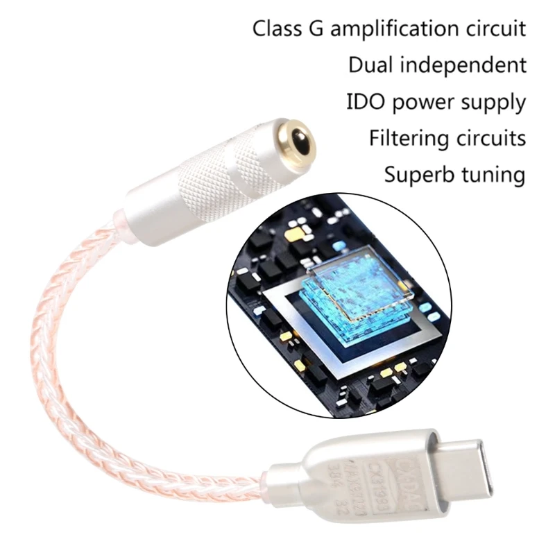 Звуковой адаптер USB C на 3 5 мм тип для наушников 32-битный кабель ЦАП 384 кГц шнур с