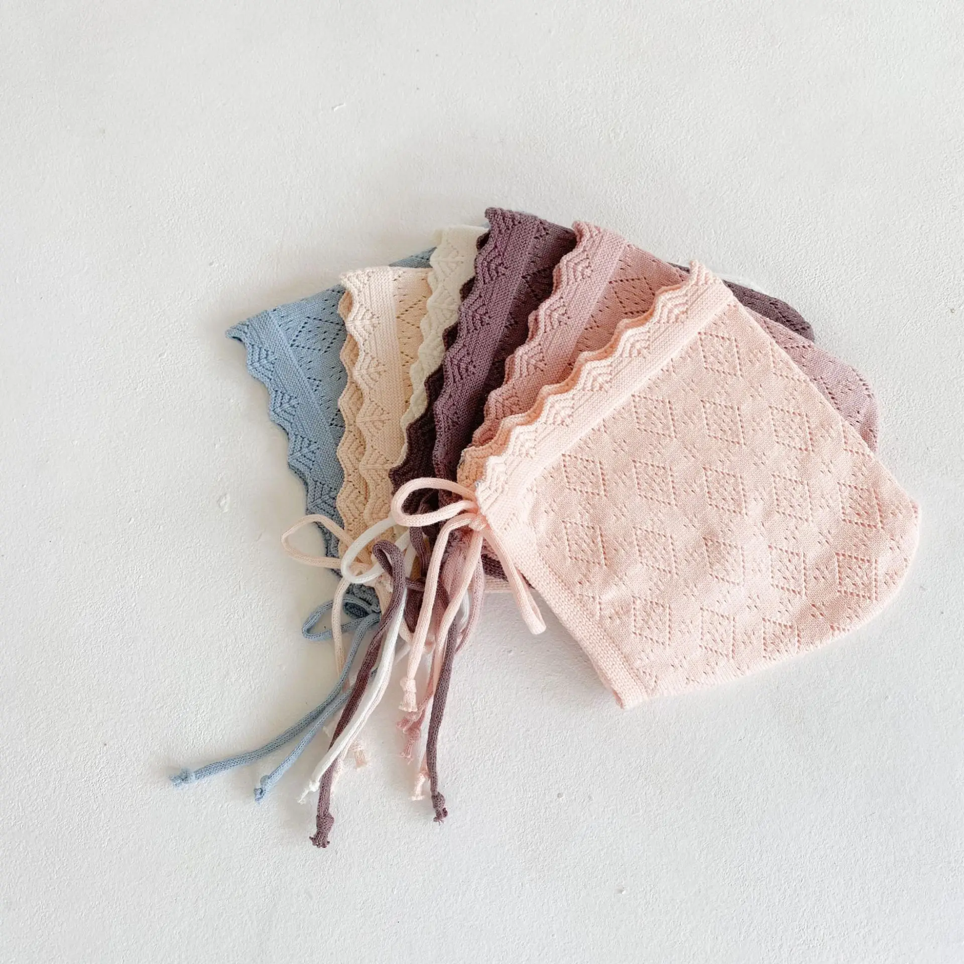 

Ins Spring Autumn New Girl Baby Knitted Lace Princess Cap Newborn Infant Hollow Out Solid Cotton Hat Kid Casual Hats Toddler Hat