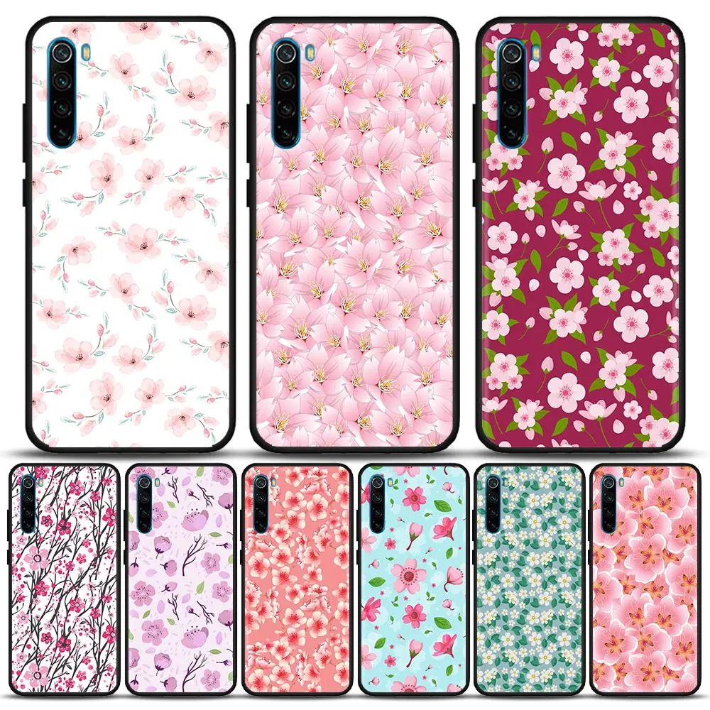 

Lovely Fashion Flower Phone Case For Redmi Note 11S 11T 11E 11 10 10S 9T 9S 9 8T 8 2021 7 Pro Xiaomi Black Cover Fundas Coques