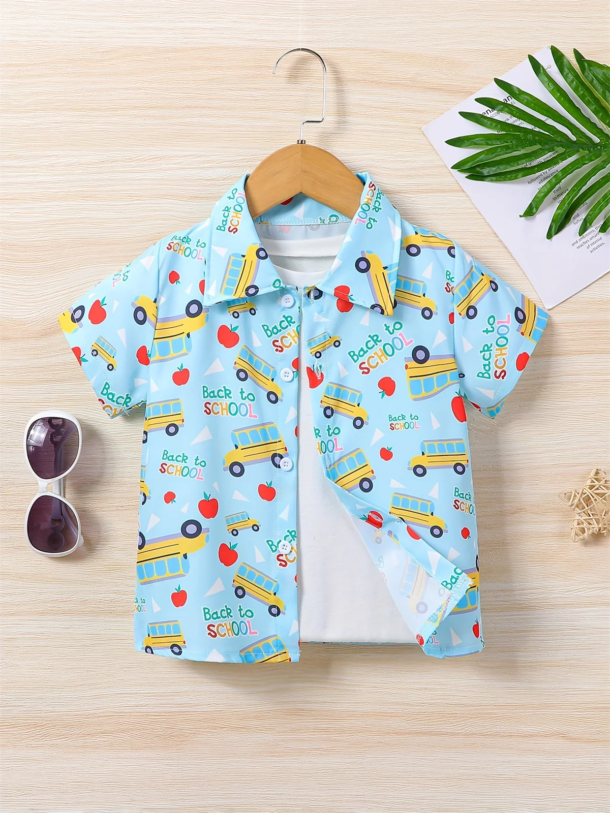 Детская блузка с школьным мультяшным автобусом и 3D принтом для мальчиков рубашка