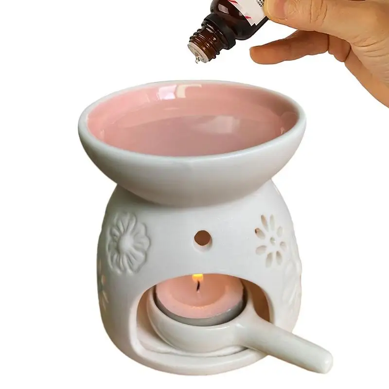 

Tea Light Wax Melt Warmer Ceramic Essential Oil Burner Candle Holder Fragrance Warmer Aroma Diffuser Oil Warmer For Office Home