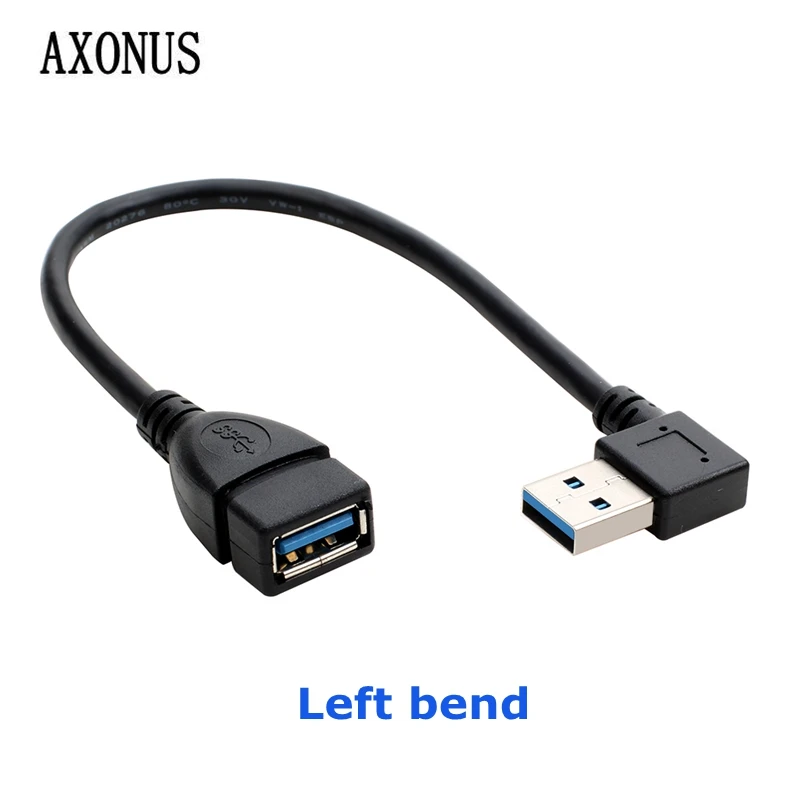 Угловой L-образный кабель для передачи данных USB 3 0 Удлинительный штырь-гнездо из