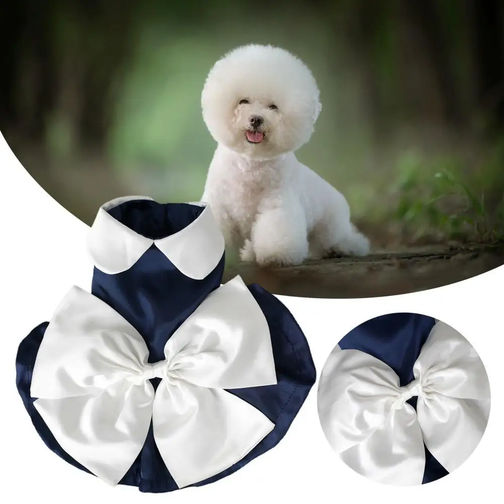 

Pet Clothing Silky Surface Bowknot Pullover Pet Lace Costume Summer Apparel Wedding Dress for Home Wear
