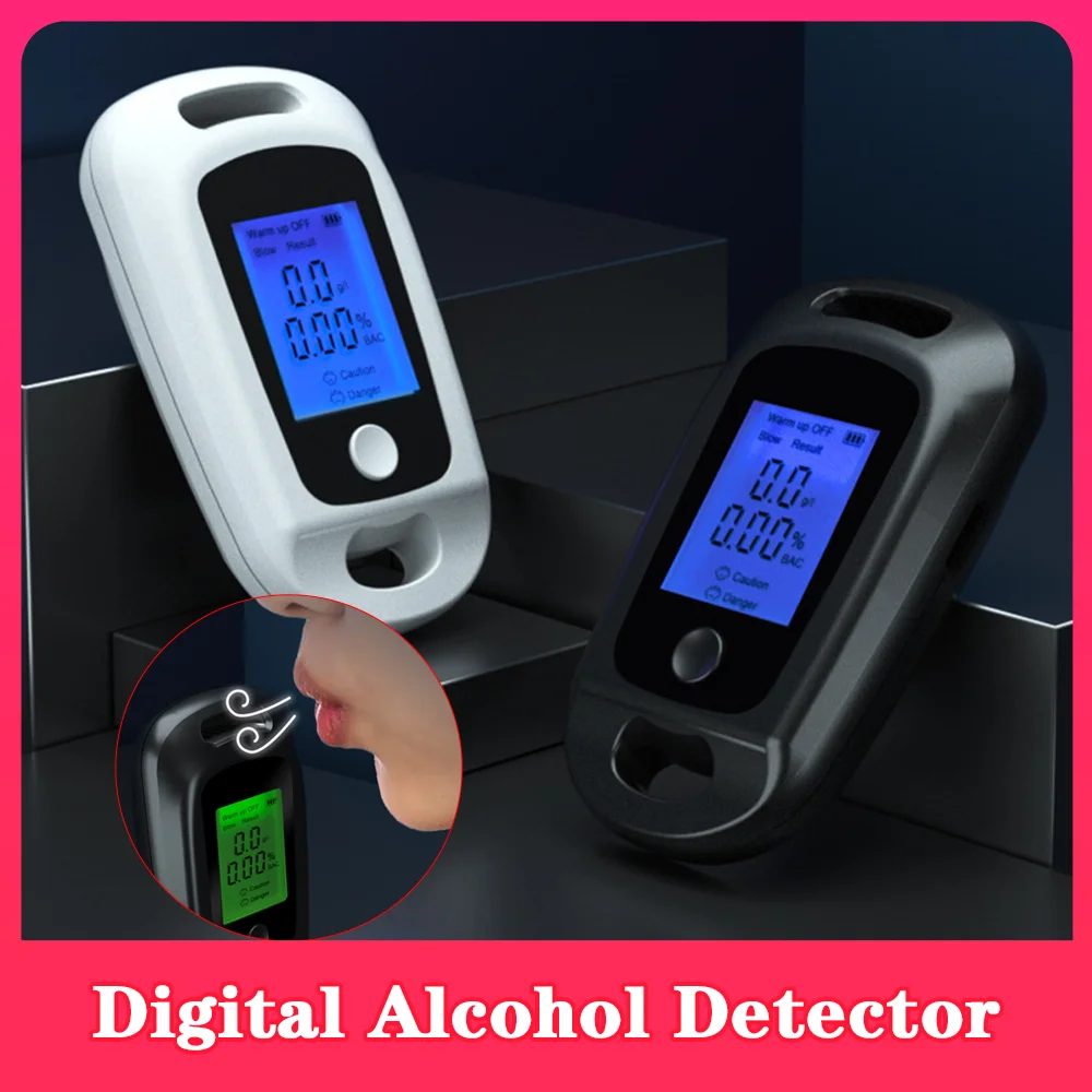 

Professional Digital Alcohol Detector Practical Breath Alcohol Tester Breathalyzer Analyzer Detector Practical USB Rechargeable
