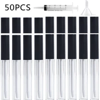 2050pcs 10ml lip gloss container empty refillable lip gloss tubes clear plastic lip gloss bottle with syringe and funnel