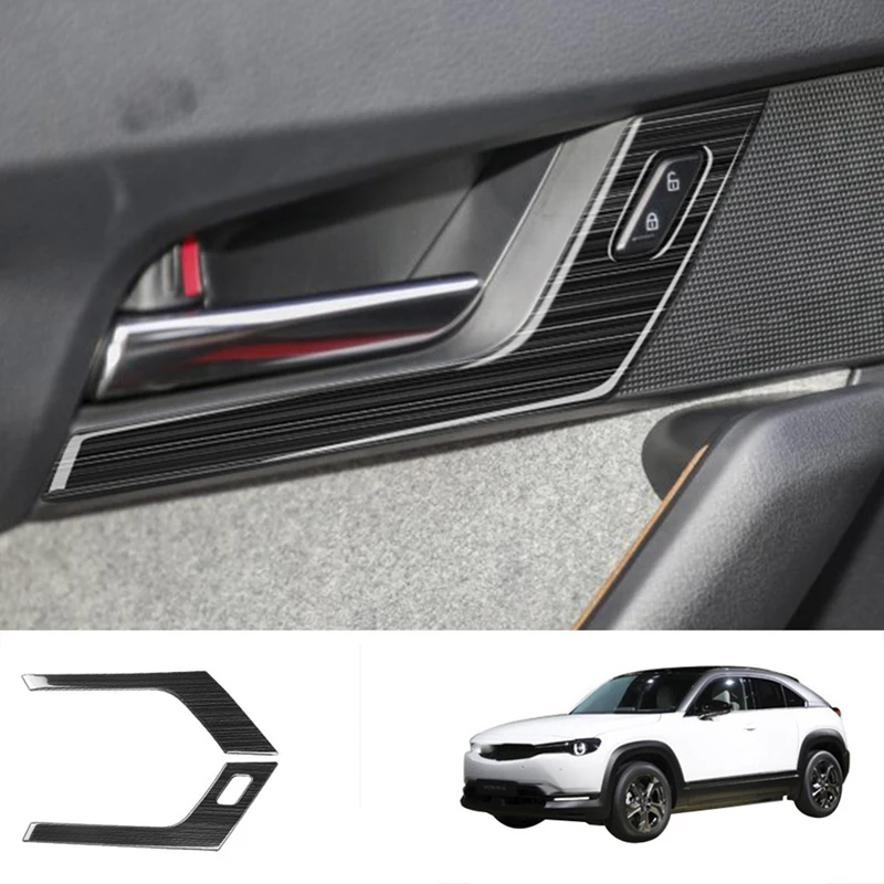 

2Pcs Black Car Inner Door Handle Trim Pull Grab Panel Handle Cover For Mazda MX30 MX-30 2022+