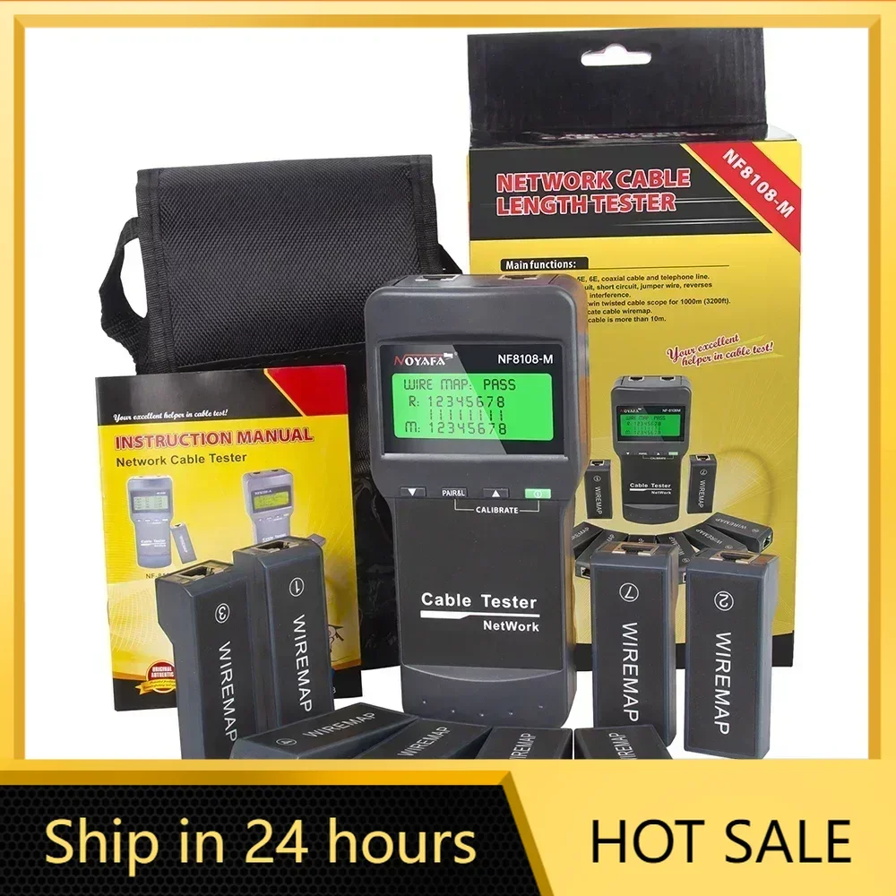 NOYAFA NF-8108M Цифровой сетевой кабель LAN тестер измеритель RJ45 5E 6E трекер коаксиального