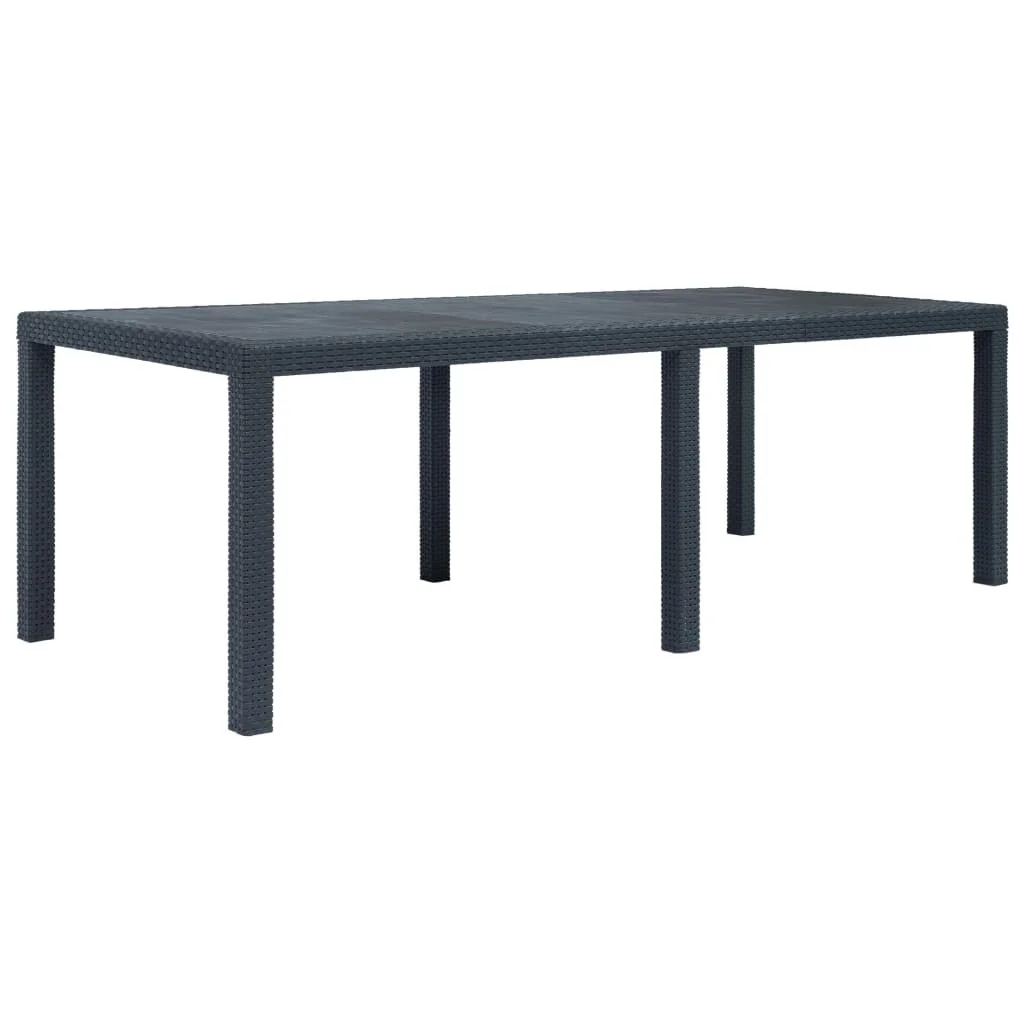 

Garden Table Anthracite 86.6"x35.4"x28.3" Plastic Rattan Look