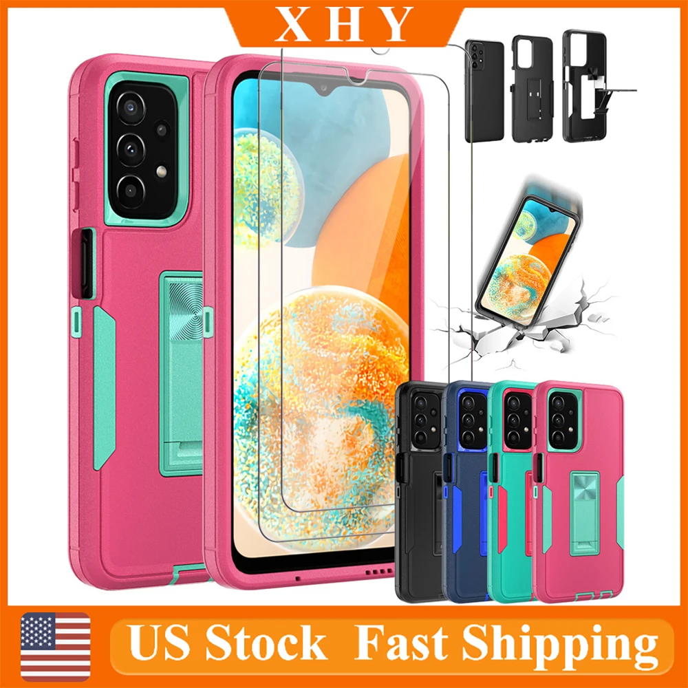 

XHY Phone Case For Samsung Galaxy A23 5G Armor Rugged Magnetic Kick Stand Bumper Shockproof Hybrid Kickstand Hard Back Cover