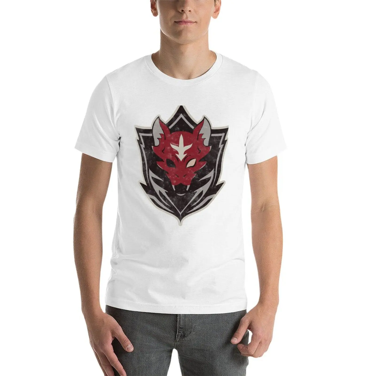 Gundam: Requiem for Vengeance Red Wolf Squadron Insignia (Distressed) Футболка с графикой простые черные