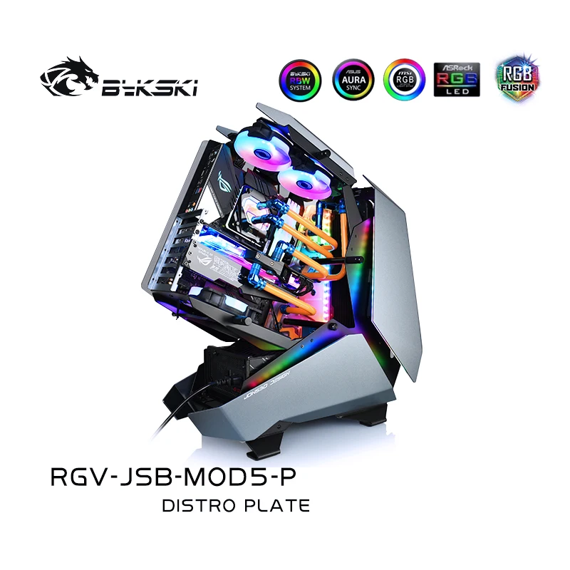 Bykski RGV-JSB-MOD5-P Distro Plate для JONSBO MOD5 чехол, водная плата для охлаждения ПК, резервуар для компьютера, ЦП, графический процессор