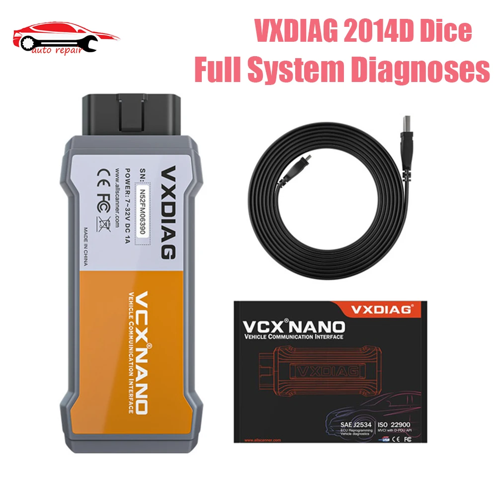 VXDIAG VCX NANO 2014D Dice полная система диагностики сканер ActiveTest J2534 ECU автомобильный